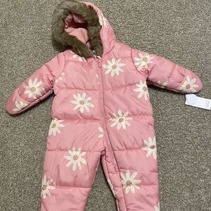 Carter's Pink Floral Baby Snowsuit